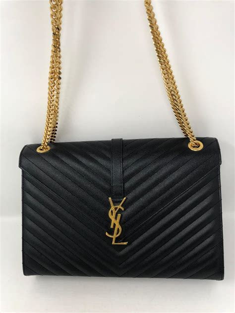 gold and black ysl bag|ysl black shoulder bag.